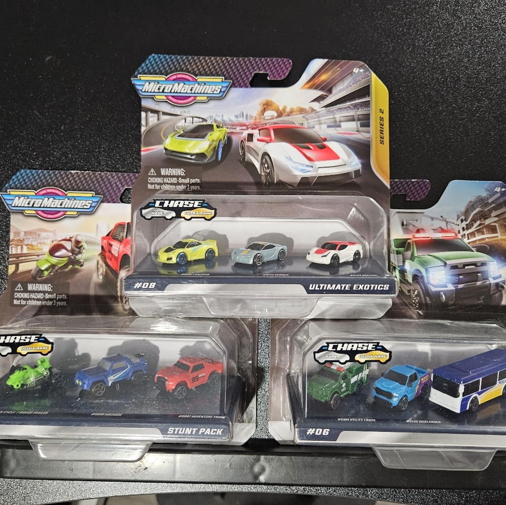 Set Of 3- MicroMachines Series 2 Brand New